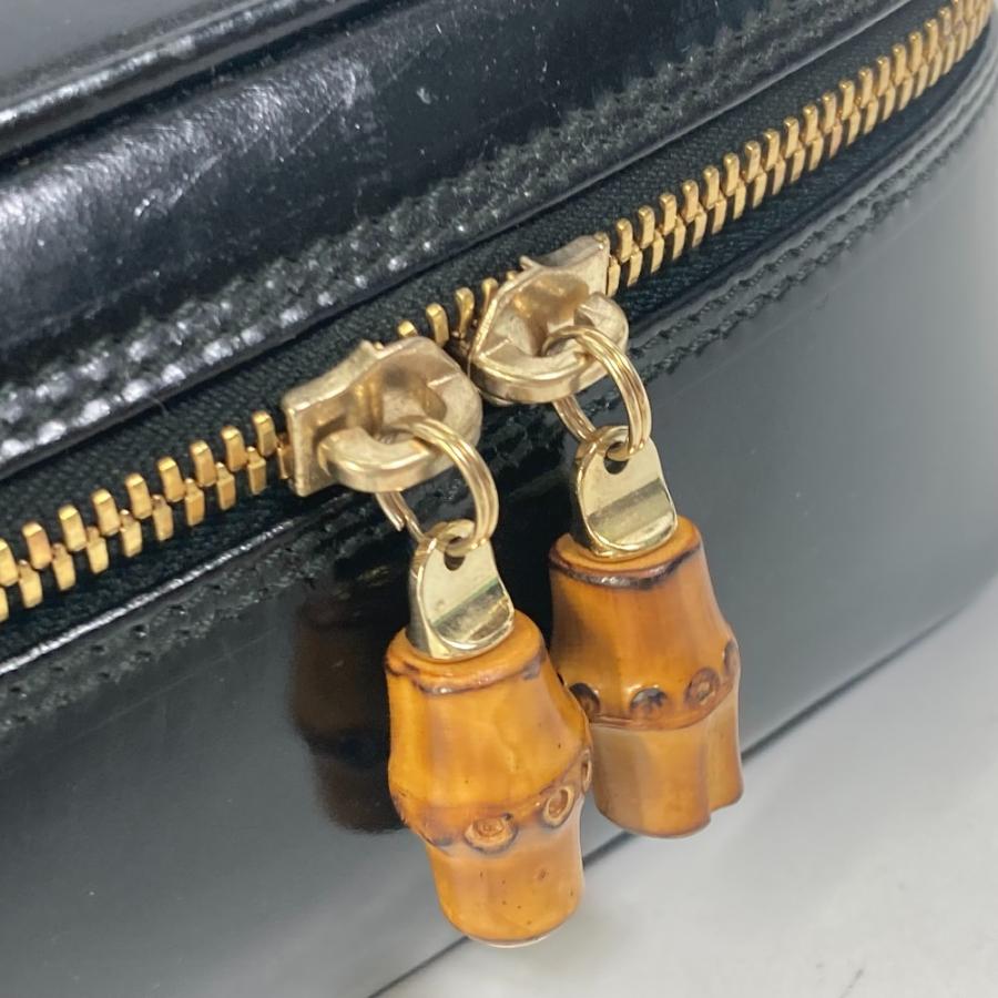 GUCCI グッチ 032 1705 0151 バンブー ポーチ メイクポーチ 化粧ポーチ ハンドバッグ バニティバッグ ブラック レディース【中古】 | GUCCI | 04