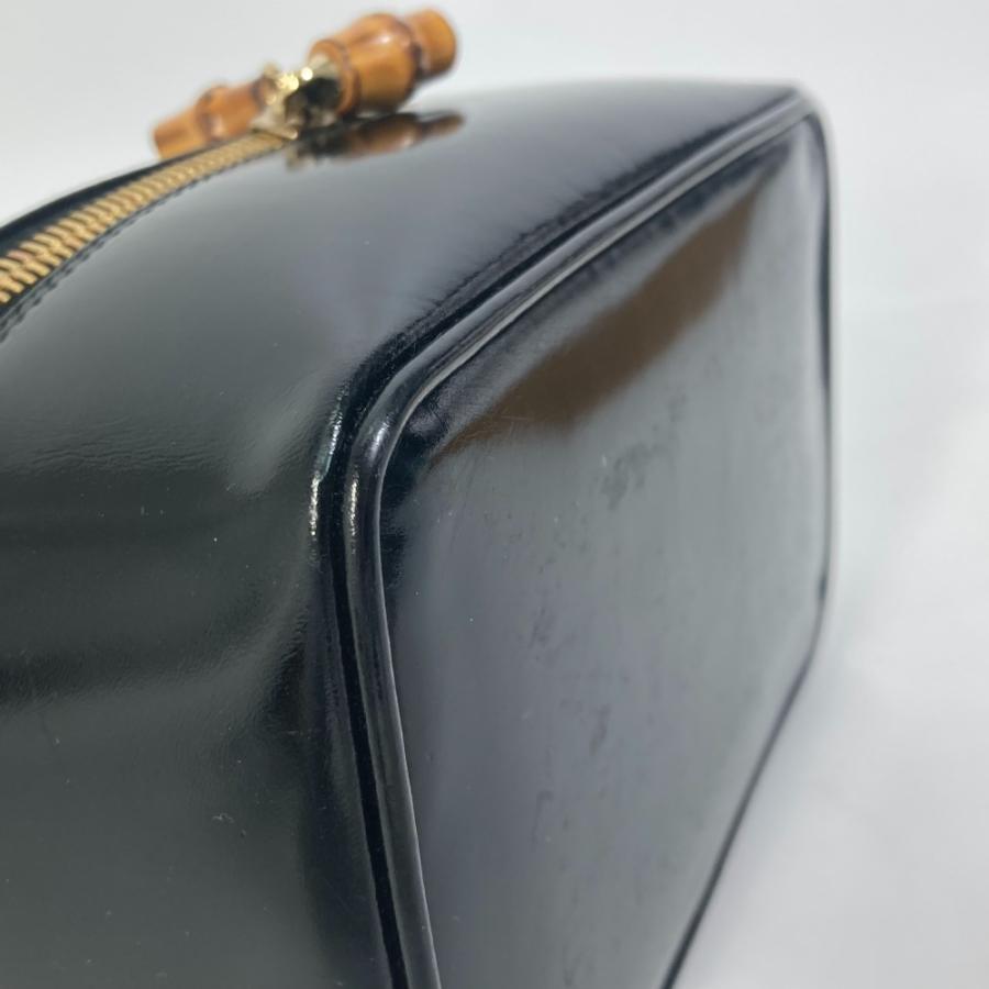GUCCI グッチ 032 1705 0151 バンブー ポーチ メイクポーチ 化粧ポーチ ハンドバッグ バニティバッグ ブラック レディース【中古】 | GUCCI | 07