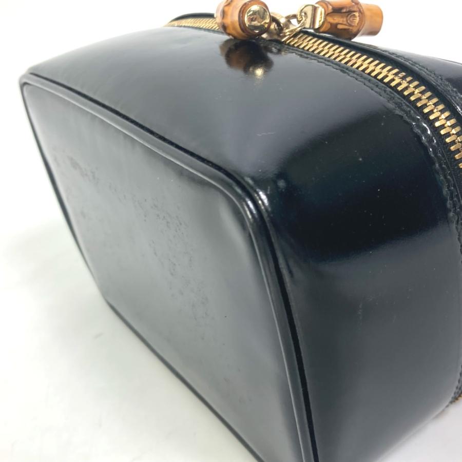 GUCCI グッチ 032 1705 0151 バンブー ポーチ メイクポーチ 化粧ポーチ ハンドバッグ バニティバッグ ブラック レディース【中古】 | GUCCI | 08