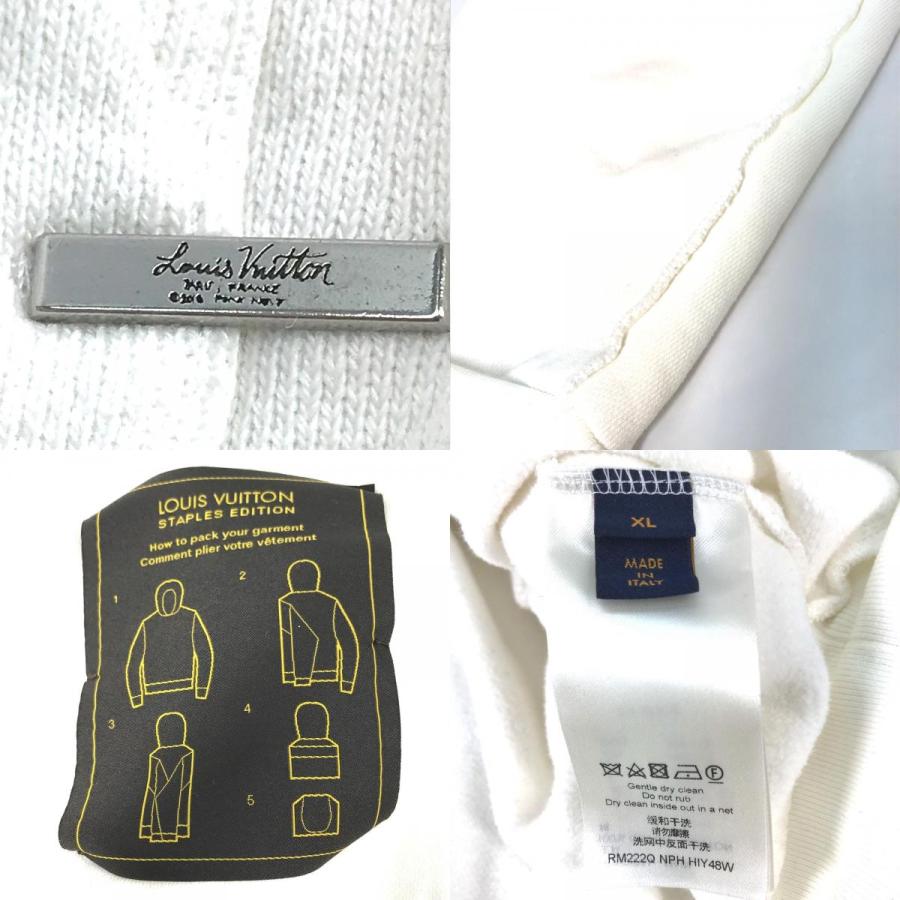 美品 LOUIS VUITTON ルイヴィトン ステープルズエディション インサイドアウト 長袖 トップス  フーディ パーカー ホワイト【中古】 | LOUIS VUITTON | 08