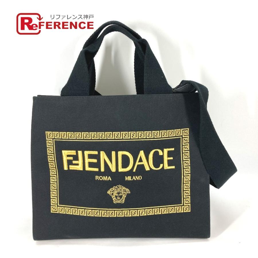 美品】FIENDACE コラボ トートバッグ ブラック ゴールドロゴ