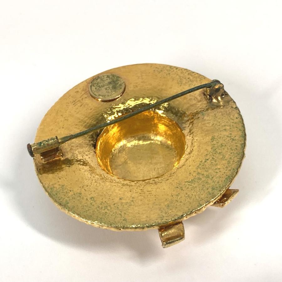 CHANEL シャネル 麦わら帽子 ハット アクセサリー ヴィンテージ ブローチ ゴールド レディース【中古】 | CHANEL | 01