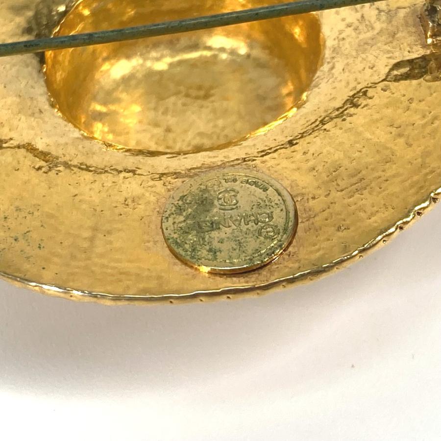 CHANEL シャネル 麦わら帽子 ハット アクセサリー ヴィンテージ ブローチ ゴールド レディース【中古】 | CHANEL | 02