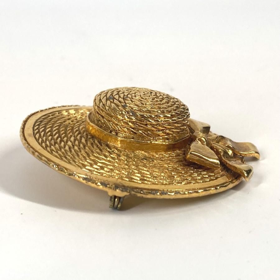 CHANEL シャネル 麦わら帽子 ハット アクセサリー ヴィンテージ ブローチ ゴールド レディース【中古】 | CHANEL | 04