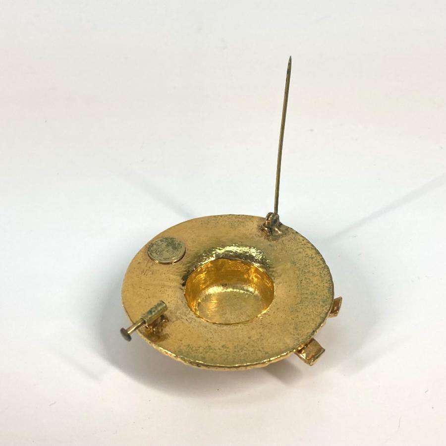 CHANEL シャネル 麦わら帽子 ハット アクセサリー ヴィンテージ ブローチ ゴールド レディース【中古】 | CHANEL | 06