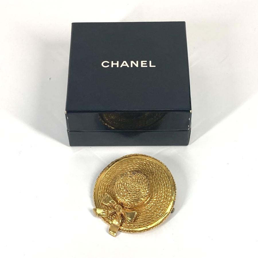 CHANEL シャネル 麦わら帽子 ハット アクセサリー ヴィンテージ ブローチ ゴールド レディース【中古】 | CHANEL | 07