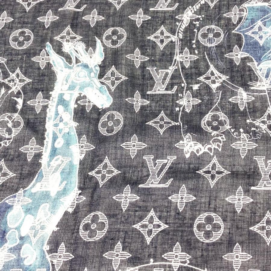 LOUIS VUITTON ルイヴィトン MP2055 エトール・チャップマン マフラー ショール フリンジ  モノグラムサバンナ ストール ネイビー メンズ【中古】 | LOUIS VUITTON | 02