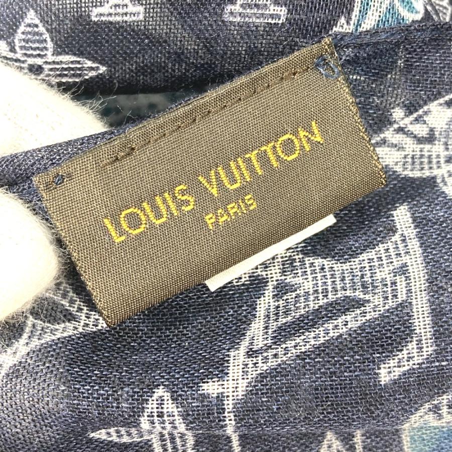 LOUIS VUITTON ルイヴィトン MP2055 エトール・チャップマン マフラー ショール フリンジ  モノグラムサバンナ ストール ネイビー メンズ【中古】 | LOUIS VUITTON | 06