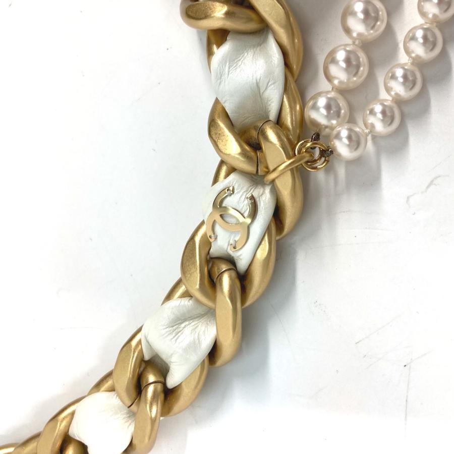 CHANEL シャネル チェーンベルト カメリア リボン CC ココマーク ベルト ホワイト レディース【中古】 | CHANEL | 04