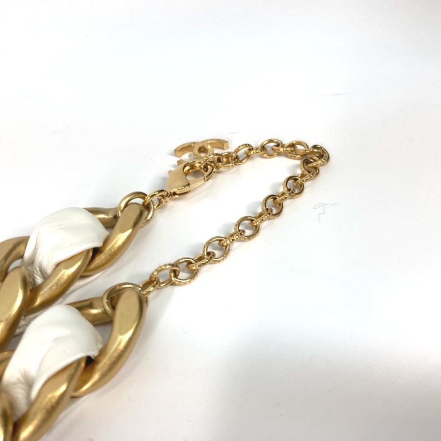 CHANEL シャネル チェーンベルト カメリア リボン CC ココマーク ベルト ホワイト レディース【中古】 | CHANEL | 07