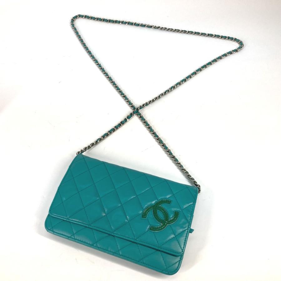 シャネル ココマーク キルティング マトラッセ 財布 チェーン付 CHANEL シャネル マトラッセ ミニチェーンショルダー 長財布