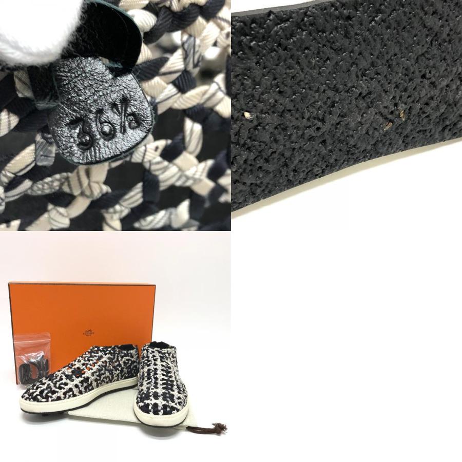美品 HERMES エルメス スリッポン メッシュ スニーカー ブラック系 レディース【中古】 | HERMES | 09