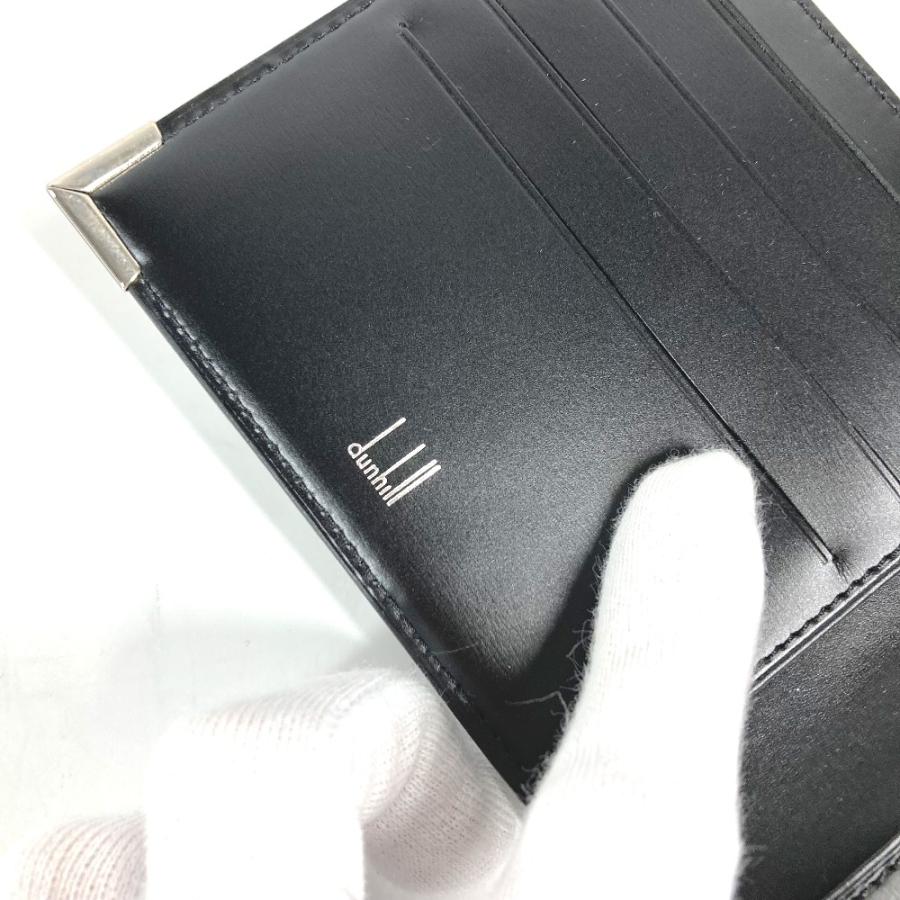 未使用 Dunhill ダンヒル ロゴ 札入れ コンパクトウォレット 2つ折り財布 ブラック メンズ【中古】｜reference｜07