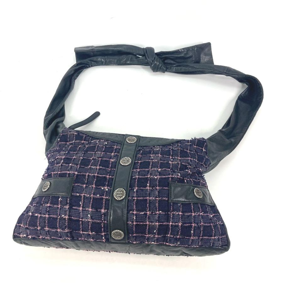 CHANEL シャネル ガールシャネル ボタン ショルダーバッグ ネイビー レディース【中古】 | CHANEL | 04