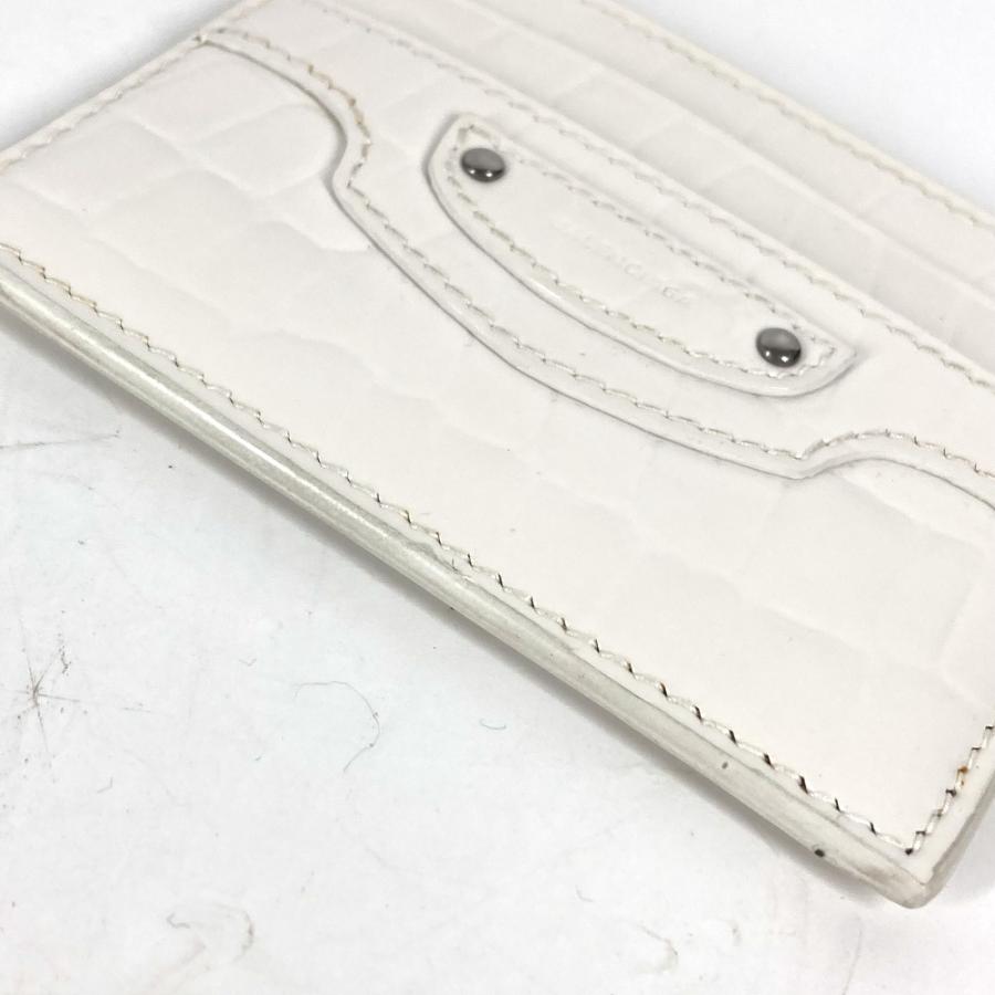 美品 BALENCIAGA バレンシアガ 640109 ロゴ 名刺入れ パスケース カードケース ホワイト メンズ【中古】 | BALENCIAGA | 03