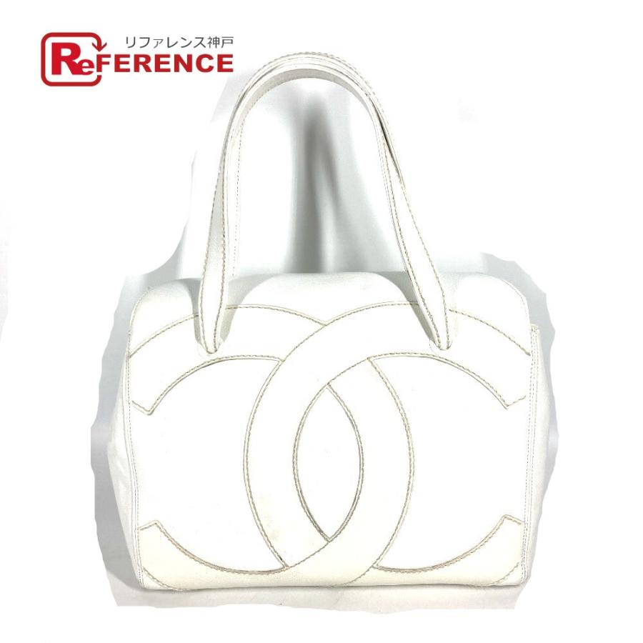 CHANEL シャネル デカココマーク CC トートバッグ 肩掛け カバン ショルダーバッグ ホワイト レディース【中古】 | CHANEL