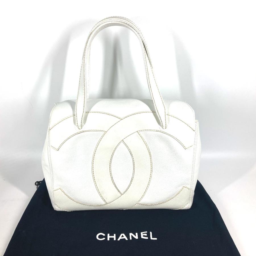 CHANEL シャネル デカココマーク CC トートバッグ 肩掛け カバン ショルダーバッグ ホワイト レディース【中古】 | CHANEL | 01