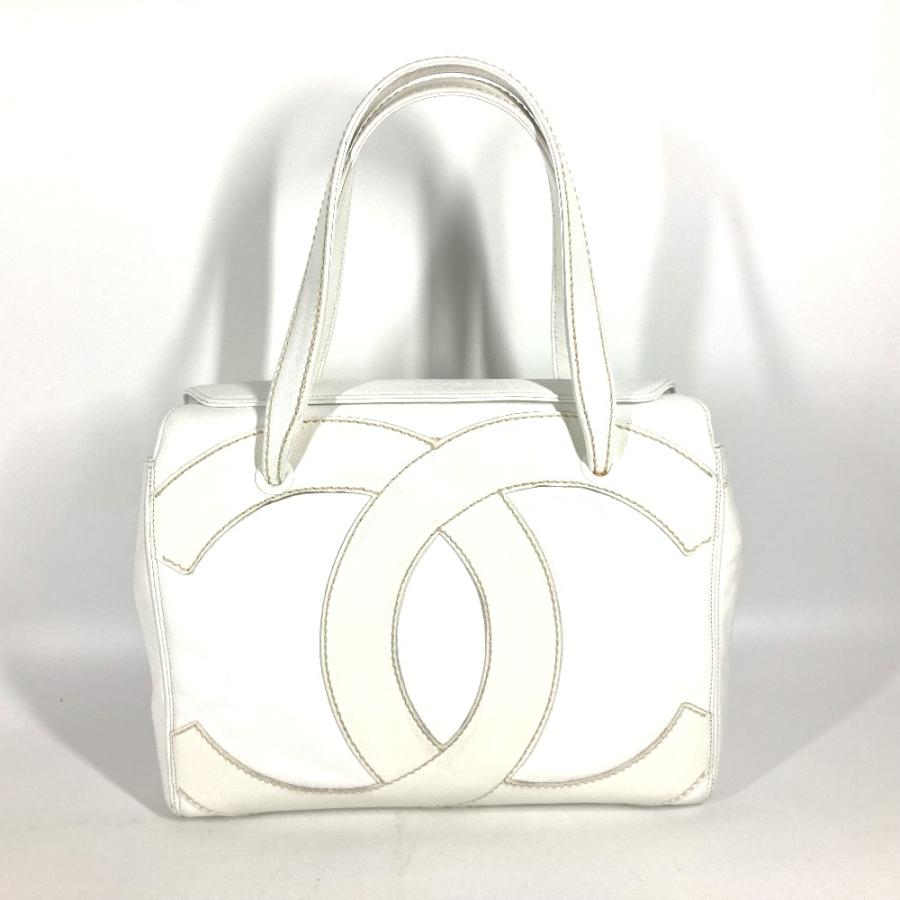 CHANEL シャネル デカココマーク CC トートバッグ 肩掛け カバン ショルダーバッグ ホワイト レディース【中古】 | CHANEL | 02