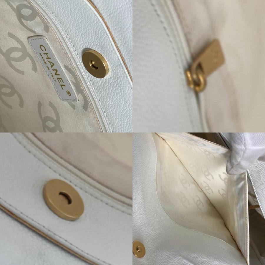 CHANEL シャネル デカココマーク CC トートバッグ 肩掛け カバン ショルダーバッグ ホワイト レディース【中古】 | CHANEL | 08