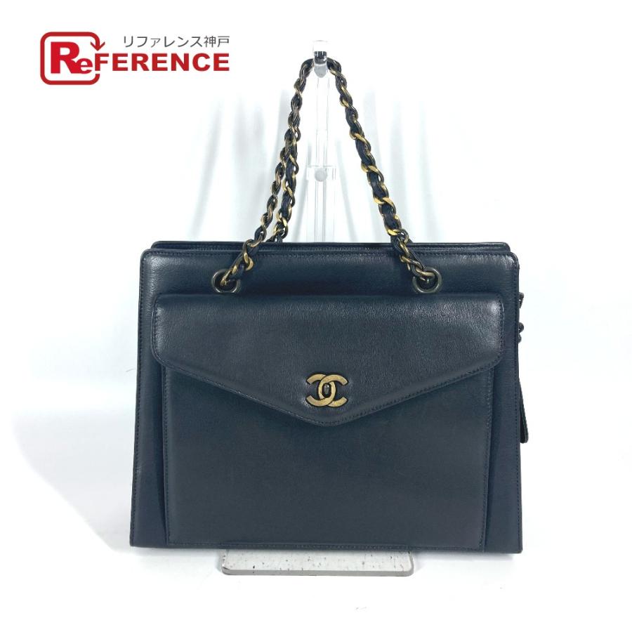 CHANEL シャネル Wチェーン CC ココマーク カバン トートバッグ ショルダーバッグ ブラック レディース【中古】 | CHANEL