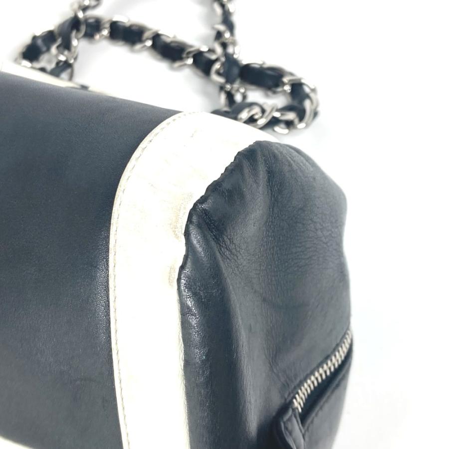 CHANEL シャネル CC ココマーク Wチェーン 肩掛け ハンドバック ミニボストンバッグ バイカラー ショルダーバッグ ホワイト【中古】 | CHANEL | 05