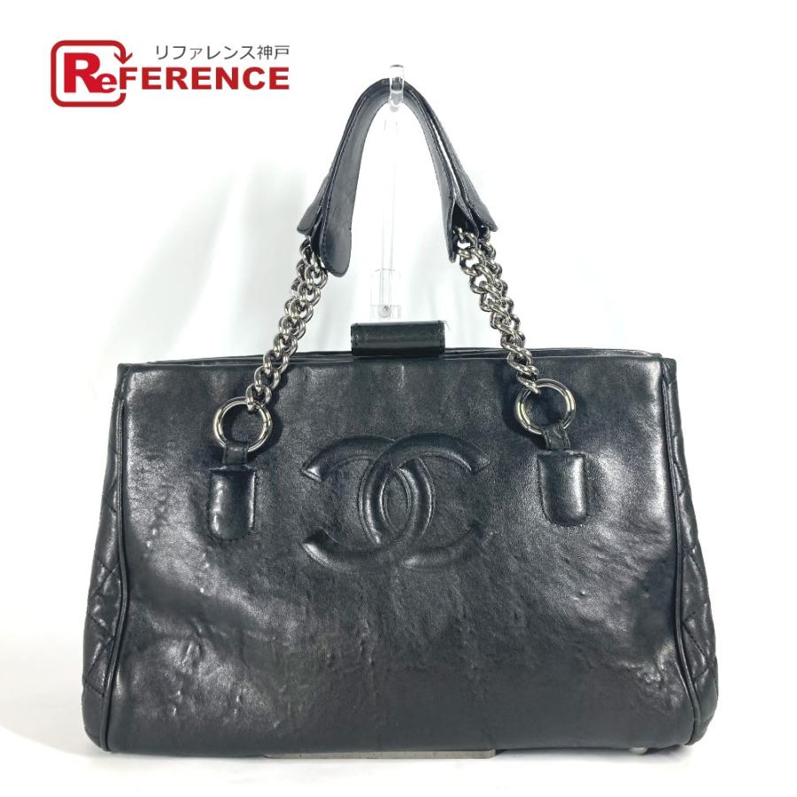 CHANEL シャネル CC ココマーク Wチェーン 肩掛け カバン ショルダーバッグ ブラック レディース【中古】 | CHANEL