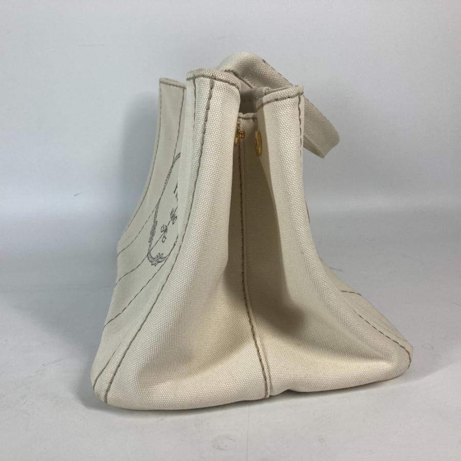PRADA プラダ BN1877 カナパ CANAPA ハンドバッグ カバン ロゴプレート トートバッグ アイボリー レディース【中古】 | PRADA | 03