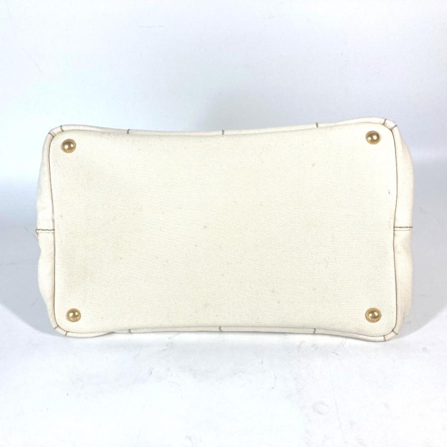 PRADA プラダ BN1877 カナパ CANAPA ハンドバッグ カバン ロゴプレート トートバッグ アイボリー レディース【中古】 | PRADA | 06