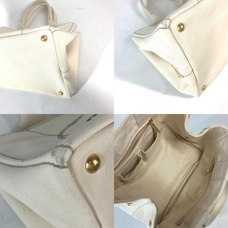 PRADA プラダ BN1877 カナパ CANAPA ハンドバッグ カバン ロゴプレート トートバッグ アイボリー レディース【中古】 | PRADA | 07