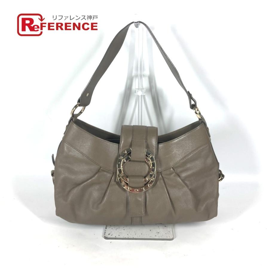 BVLGARI ブルガリ ブルガリブルガリ ロゴ カバン 肩掛け ショルダーバッグ グレー レディース【中古】 | BVLGARI