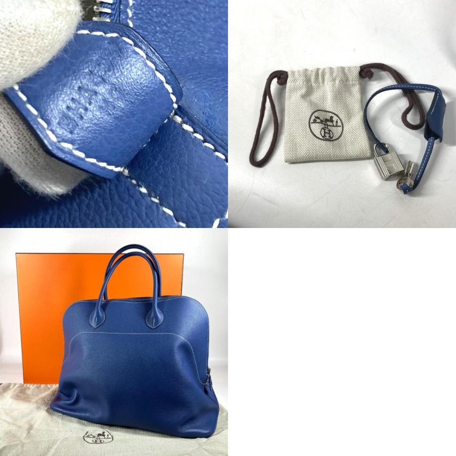未使用 HERMES エルメス ボリード リラックス 45 トートバッグ ボストンバッグ ショルダーバッグ  ハンドバッグ ブルーライトン【中古】 | HERMES | 09