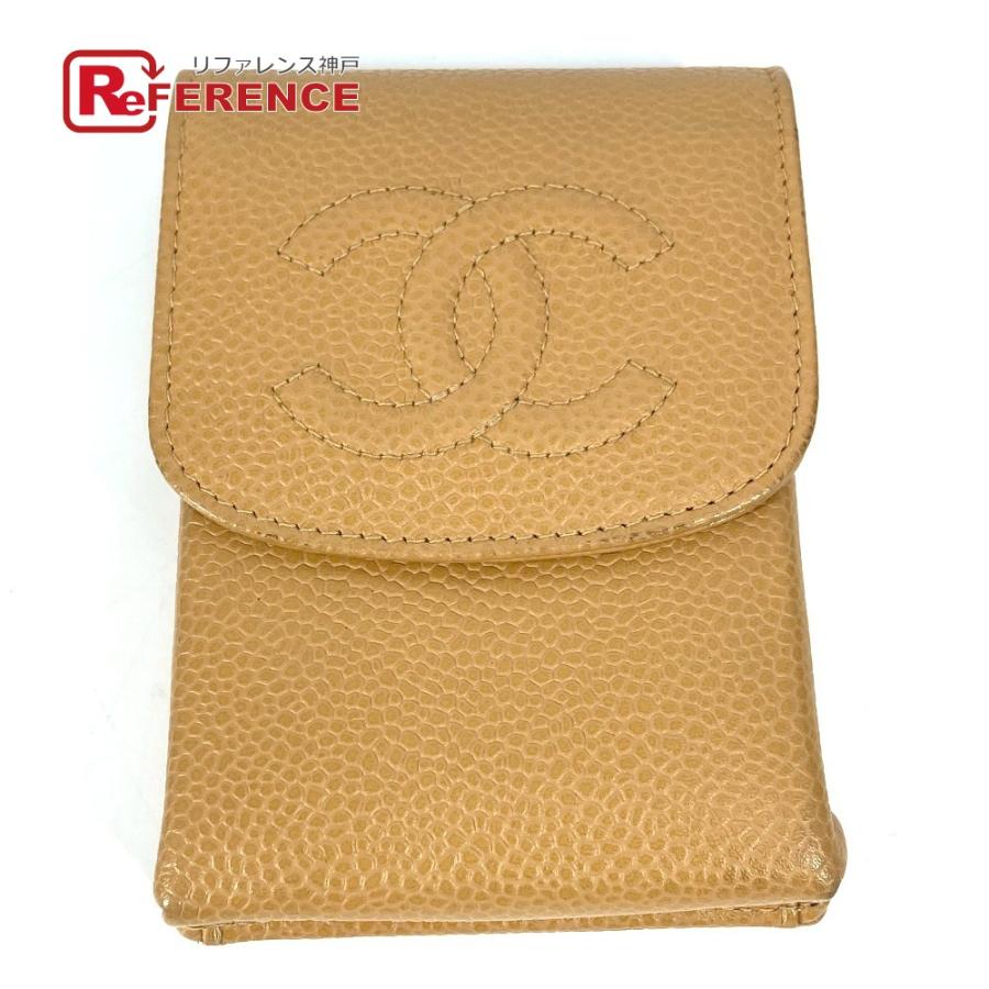 CHANEL シャネル A13511 CC ココマーク ロゴ タバコケース ポーチ シガレットケース ベージュ ユニセックス【中古】 | CHANEL