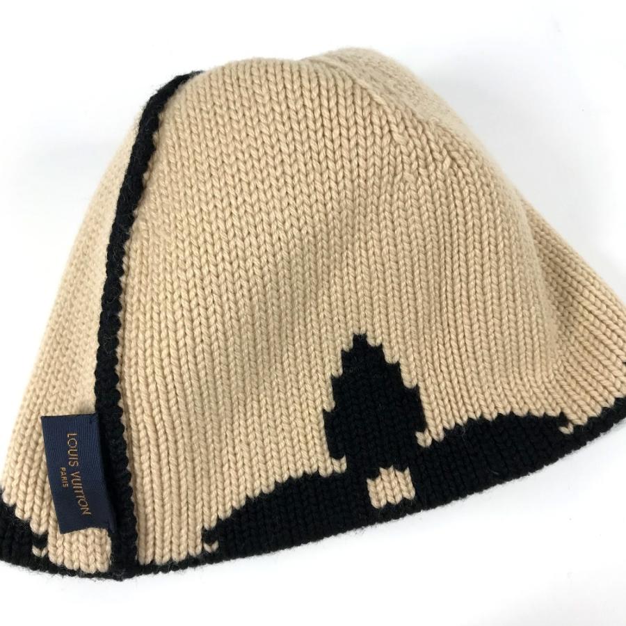 美品 LOUIS VUITTON ルイヴィトン M70840 ボネ モーニングラム ビーニー 帽子 ニット帽 ニットキャップ ポンポン付き ニット帽【中古】 | LOUIS VUITTON | 04