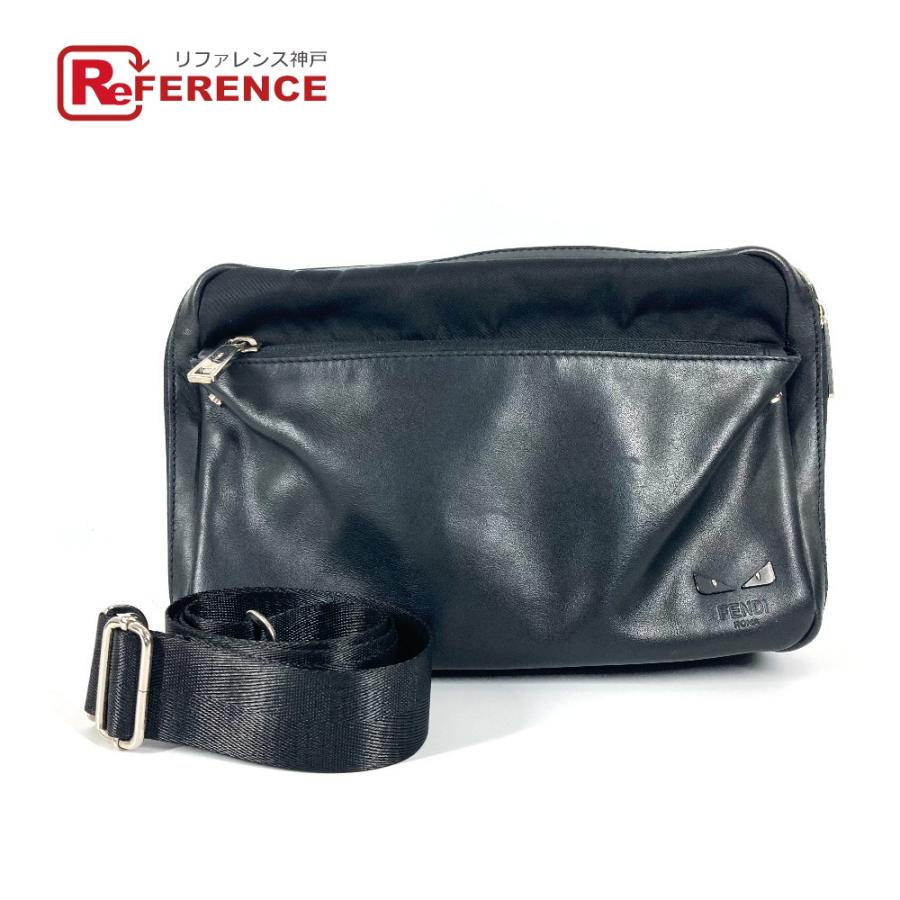 FENDI フェンディ ンスターアイ ロゴ FANTASTIC  肩掛け カバン ショルダーバッグ ハンドバッグ ブラック レディース【中古】 | FENDI