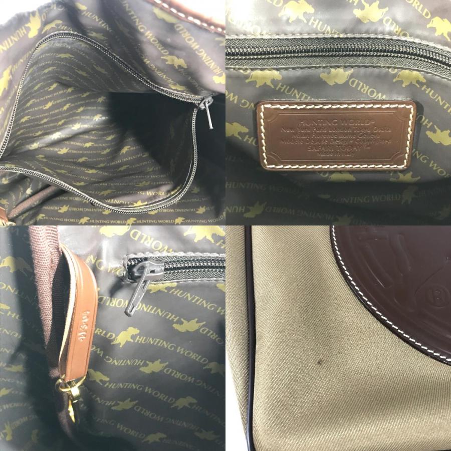 HUNTING WORLD ハンティングワールド ロゴ カバン 肩掛け トートバッグ ショルダーバッグ ベージュ ユニセックス【中古】 |  | 08