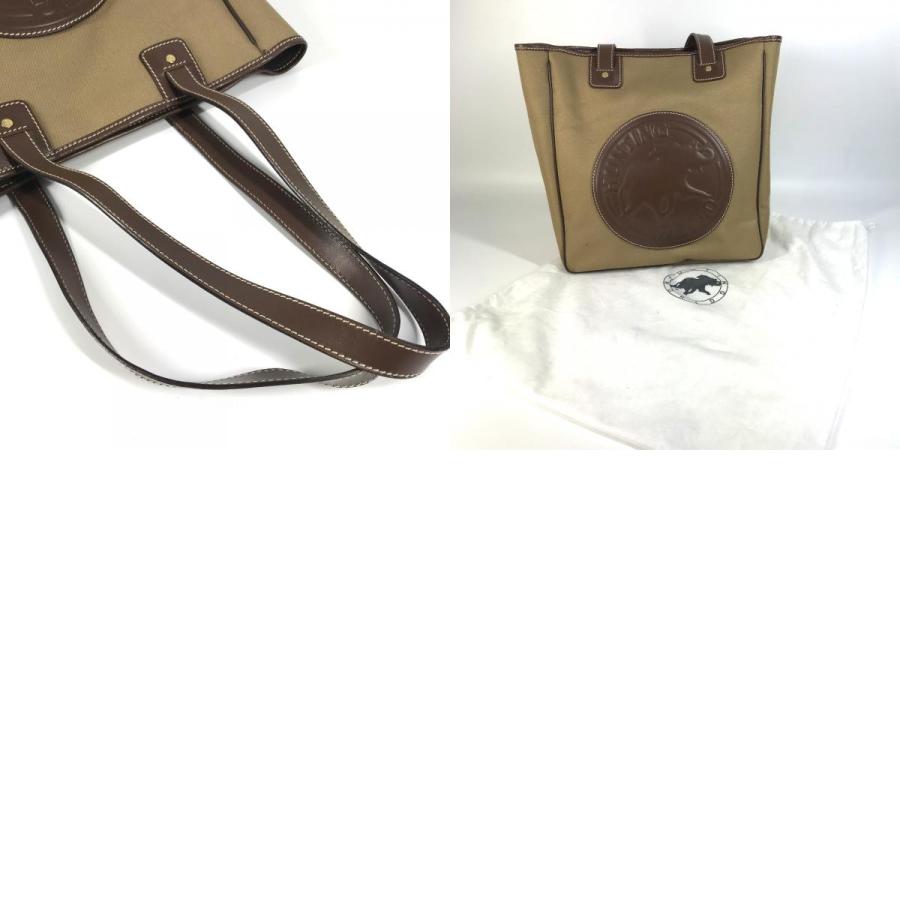 HUNTING WORLD ハンティングワールド ロゴ カバン 肩掛け トートバッグ ショルダーバッグ ベージュ ユニセックス【中古】 |  | 09