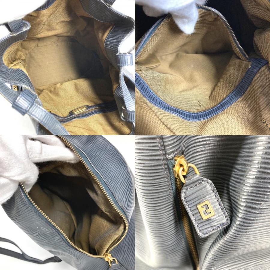 FENDI フェンディ FFロゴ 巾着 カバン 肩掛け バケツ型 ヴィンテージ ショルダーバッグ ネイビー ユニセックス【中古】 | FENDI | 08