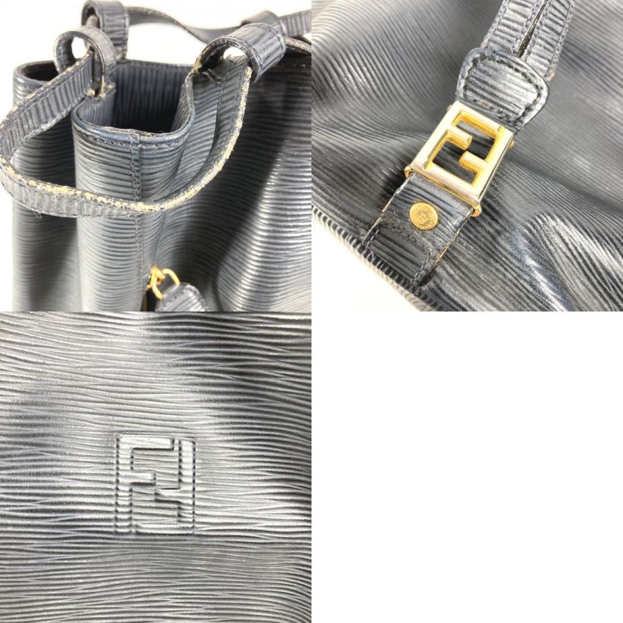 FENDI フェンディ FFロゴ 巾着 カバン 肩掛け バケツ型 ヴィンテージ ショルダーバッグ ネイビー ユニセックス【中古】 | FENDI | 09