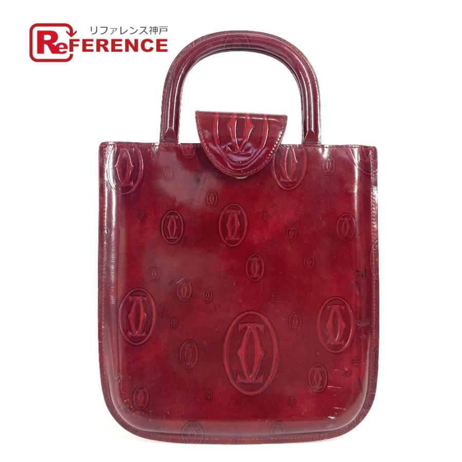 CARTIER カルティエ ハッピーバースデー ロゴ カバン トートバッグ ハンドバッグ レッド レディース【中古】 | Cartier