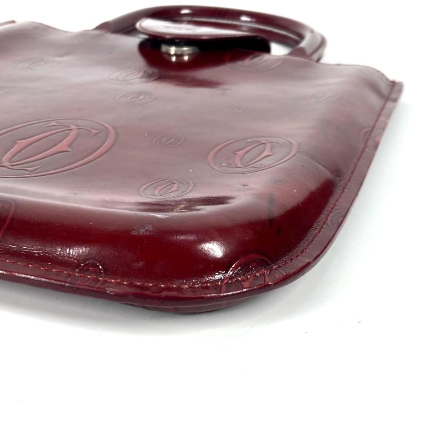 CARTIER カルティエ ハッピーバースデー ロゴ カバン トートバッグ ハンドバッグ レッド レディース【中古】 | Cartier | 05