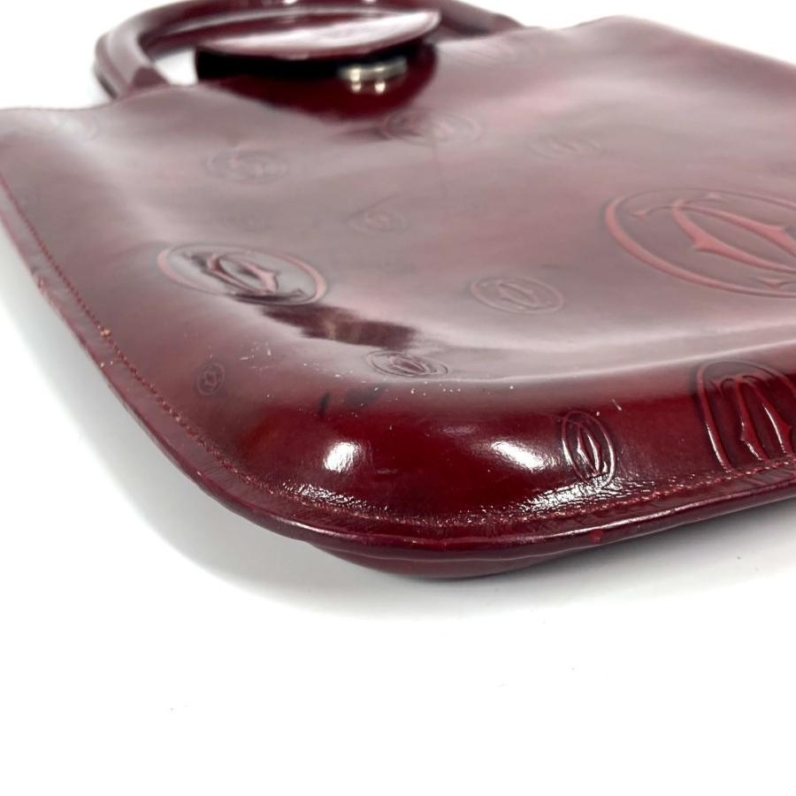 CARTIER カルティエ ハッピーバースデー ロゴ カバン トートバッグ ハンドバッグ レッド レディース【中古】 | Cartier | 06