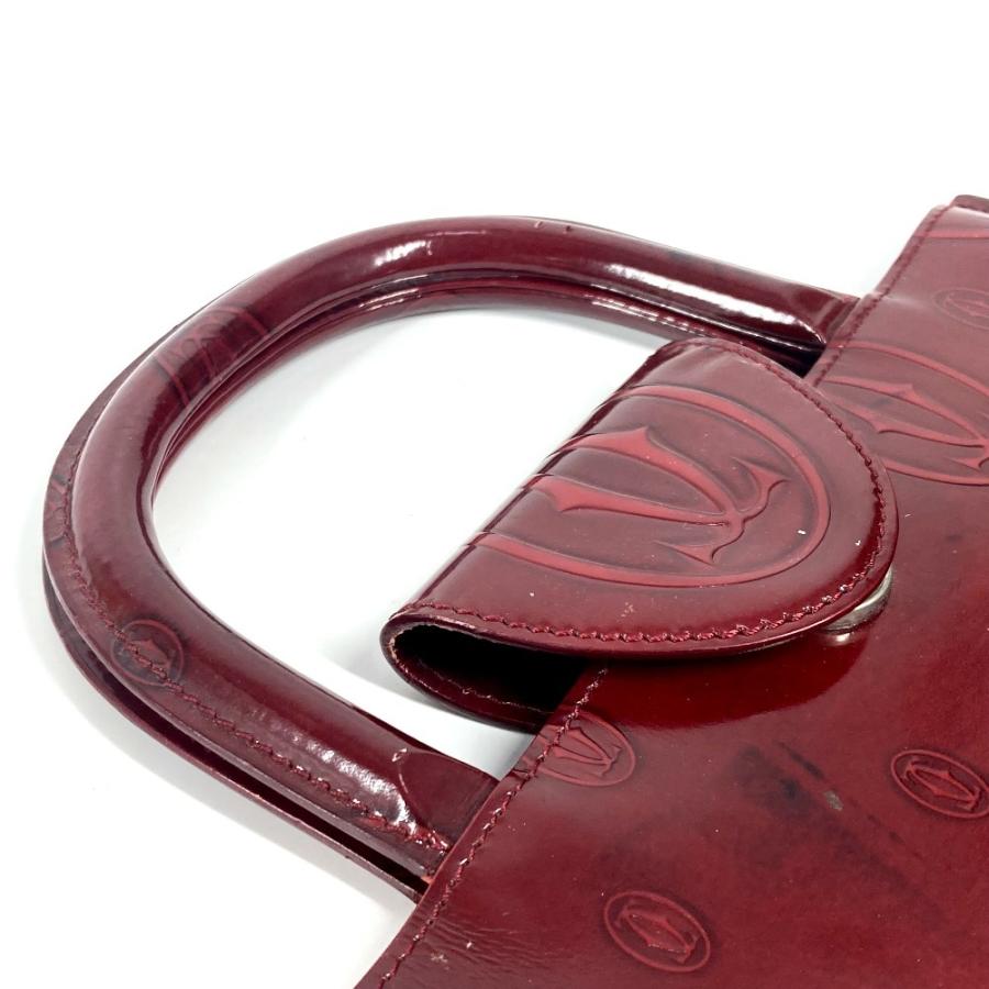 CARTIER カルティエ ハッピーバースデー ロゴ カバン トートバッグ ハンドバッグ レッド レディース【中古】 | Cartier | 07