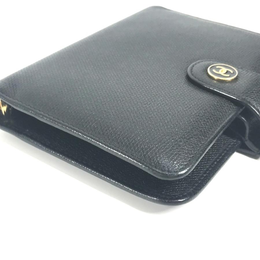 CHANEL シャネル CC ココマーク ココボタン システム手帳 ステーショナリー ケース ココボタン 手帳カバー ブラック レディース【中古】 | CHANEL | 02