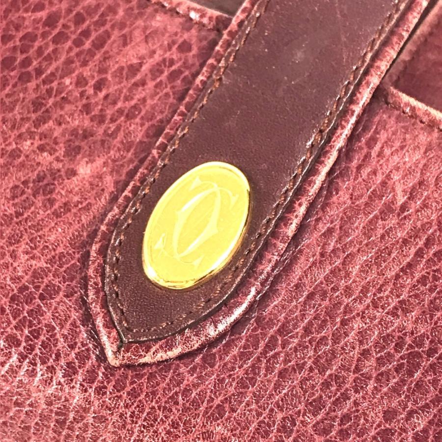 CARTIER カルティエ マストライン ロゴ トリニティ カバン バニティ ポーチ ヴィンテージ ハンドバッグ ボルドー レディース【中古】 | Cartier | 07