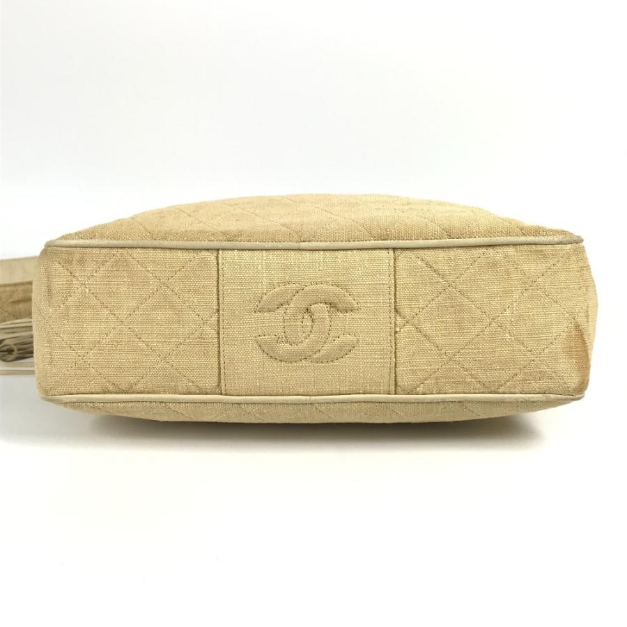 CHANEL シャネル ロゴ マトラッセ キルティング フリンジ タッセル ココボール  ヴィンテージ ショルダーバッグ ベージュ 【中古】 | CHANEL | 04