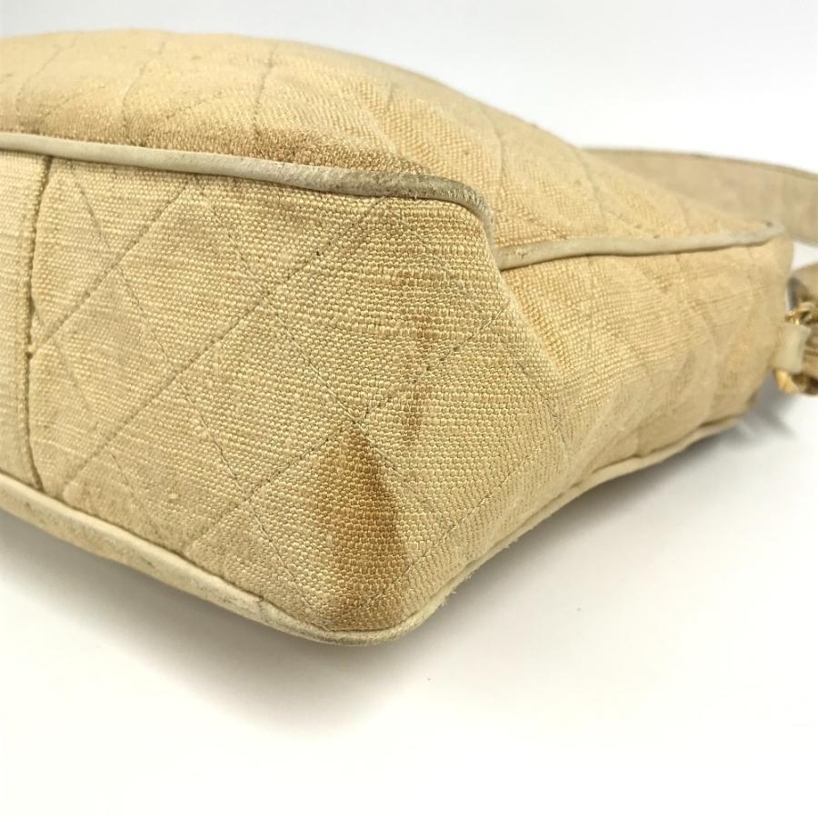 CHANEL シャネル ロゴ マトラッセ キルティング フリンジ タッセル ココボール  ヴィンテージ ショルダーバッグ ベージュ 【中古】 | CHANEL | 06