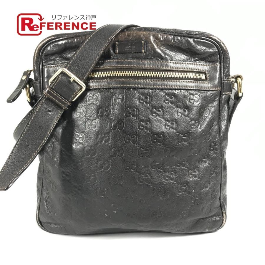 GUCCI グッチ 201448  グッチシマ GG カバン 斜め掛け ポシェット ショルダーバッグ ブラウン ユニセックス【中古】 | GUCCI