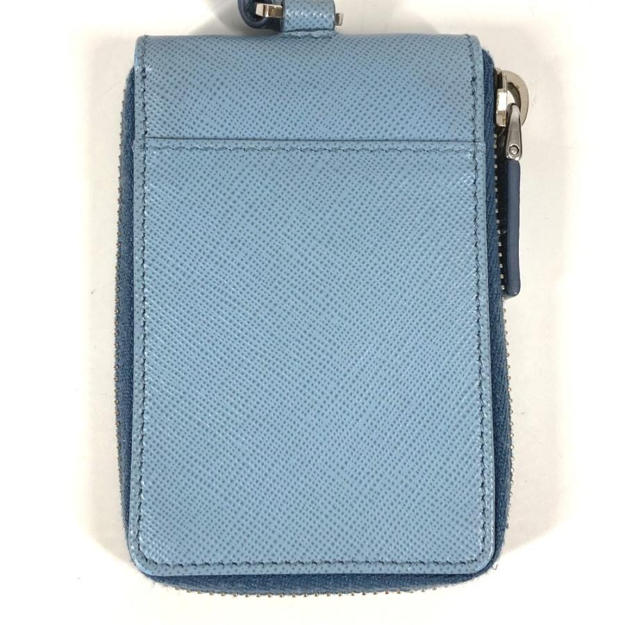 PRADA プラダ ロゴ 鍵 6P ストラップ付き ラウンドファスナー キーケース ブルー ユニセックス【中古】 | PRADA | 02