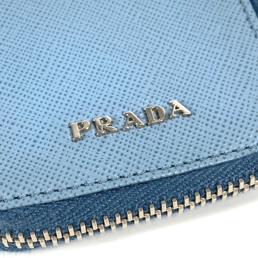 PRADA プラダ ロゴ 鍵 6P ストラップ付き ラウンドファスナー キーケース ブルー ユニセックス【中古】 | PRADA | 03