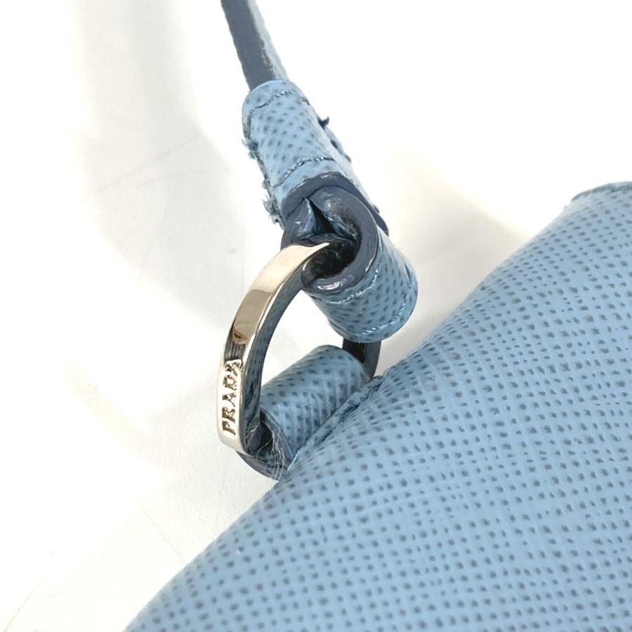 PRADA プラダ ロゴ 鍵 6P ストラップ付き ラウンドファスナー キーケース ブルー ユニセックス【中古】 | PRADA | 05